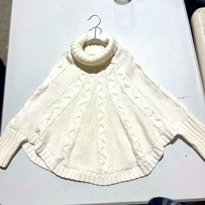 Carter's Little Girls 6 Cable Knit Poncho Sweater Ivory